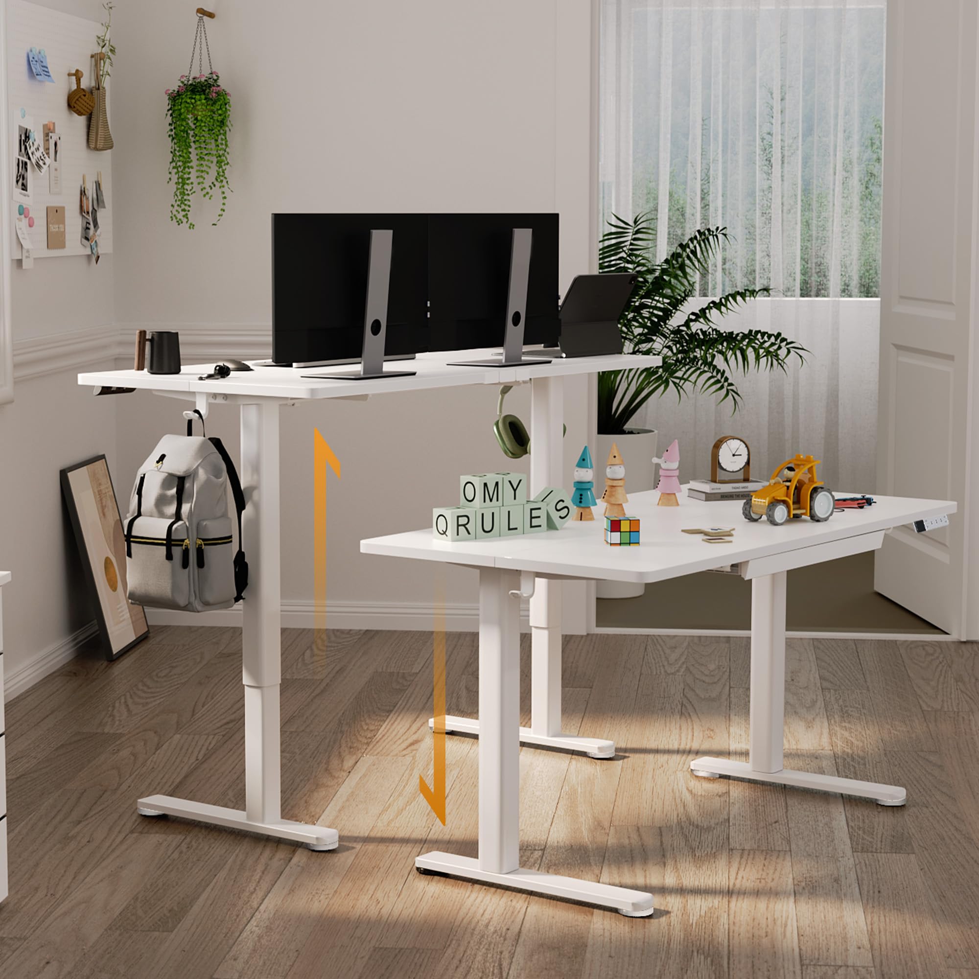 Amazon | Claiks 昇降デスク 幅120cm 引き出し付き デスク 高さ